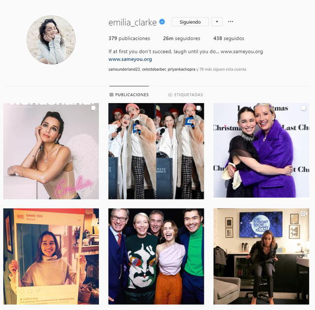 Emilia Clarke en Instagram