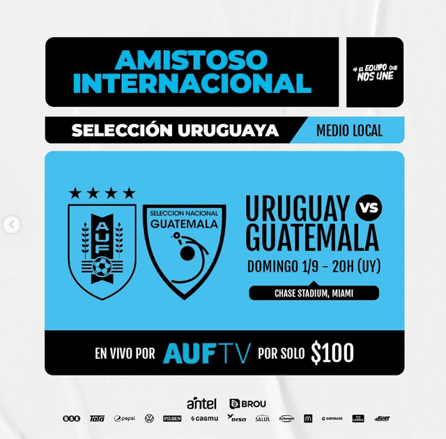 Banner Uruguay vs. Guatemala. Foto: Instagram/Uruguay.   