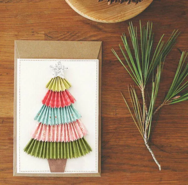 Postal de Navidad estilo cupcake. Foto: Pinterest Postal de Navidad estilo cupcake. Foto: Pinterest