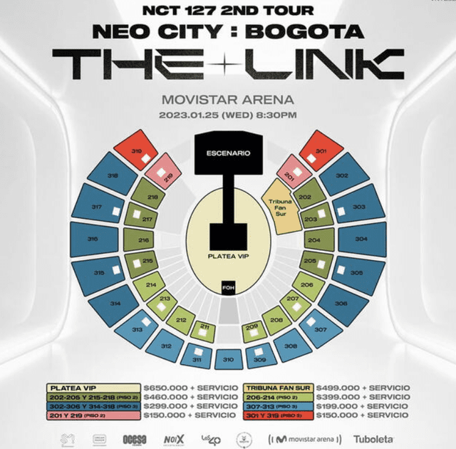  Precios para ver a NCT 127 en Colombia en enero del 2023.   