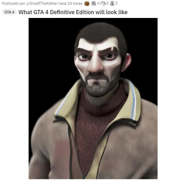 "Cómo se verá GTA IV Definitive Edition". Foto: Reddit