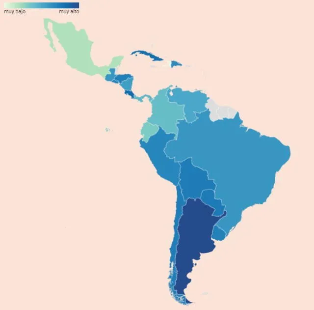 Nivel de inglés en Latinoamérica. Foto: English Proficiency Index<br>    