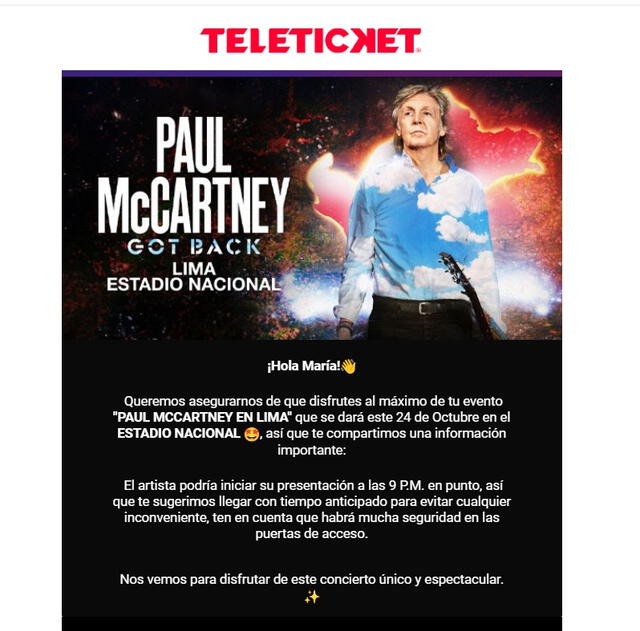  Se viraliza imagen tras la próxima presentación de Paul McCartney. Foto: Paul McCartney   