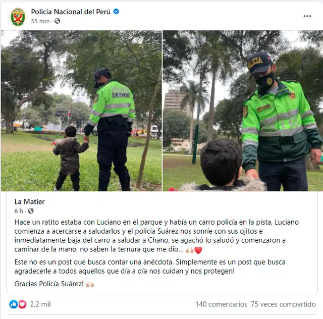 Foto: Captura/Facebook de la Policía Nacional del Perú Foto: Captura/Facebook de la Policía Nacional del Perú