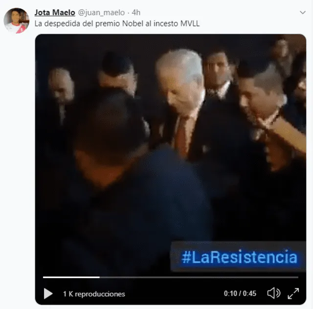 Captura del tweet que publicó quien dirige grupo violento 'La resistencia'.
