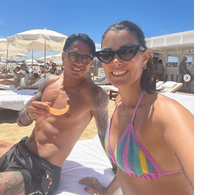 Gianluca Lapadula y su esposa