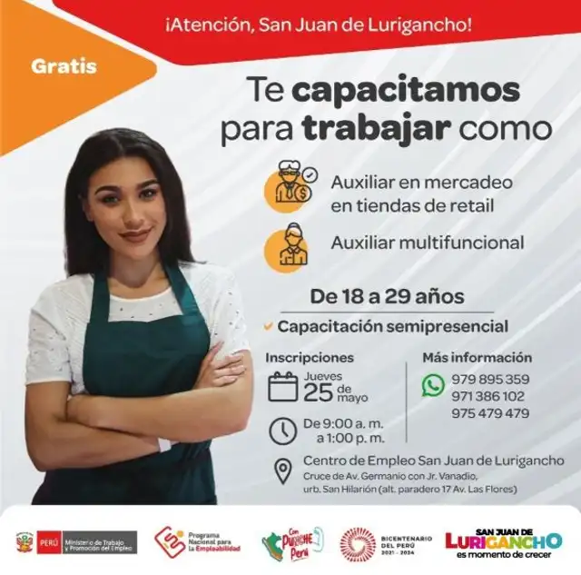 Los cursos los organiza el Programa Nacional para la Empleabilidad. Foto: captura/Facebook/Jesús Maldonado Los cursos los organiza el Programa Nacional para la Empleabilidad. Foto: captura/Facebook/Jesús Maldonado