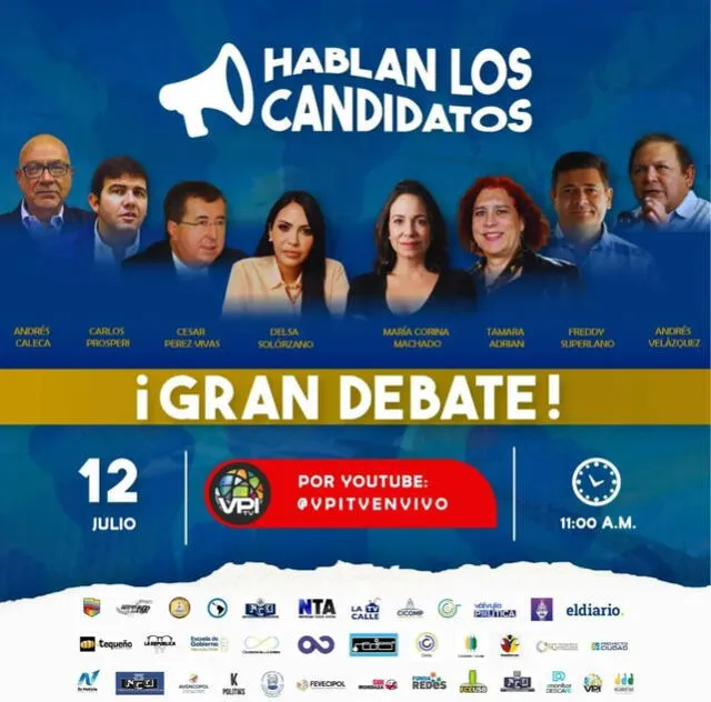 Ocho candidatos participarán del debate. Foto: Polianalítica/Twitter
