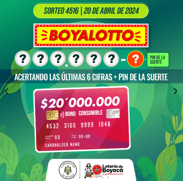 Lotería de Boyacá | loteria de boyaca sorteo 4516 | loteria boyaca | resultados del baloto | Colombia