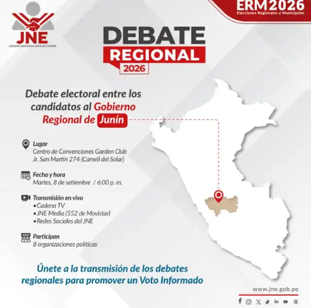 Hoy inicia debate de candidatos al Gobierno Regional de Junín. Hoy inicia debate de candidatos al Gobierno Regional de Junín.
