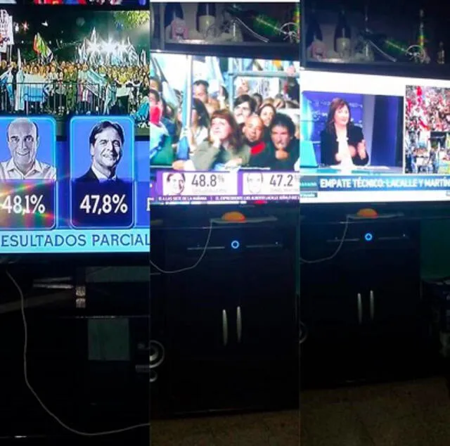 Las televisoras locales reflejan la paridad de los resultados. Foto: Twitter