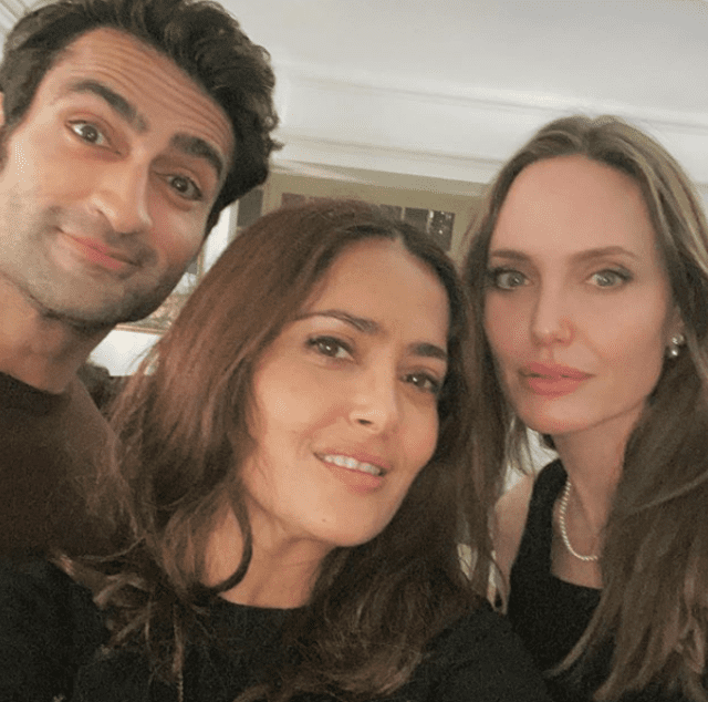 Kumail Nanjiani, Salma Hayek y Angelina Jolie.