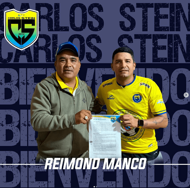  Carlos Stein busca salvar la categoría en la Liga 2 con Reimond Manco. Foto: Carlos Stein/Instagram   