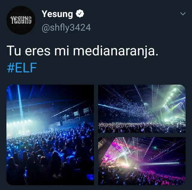 La media naranja de Yesung es ELF. Foto: Twitter