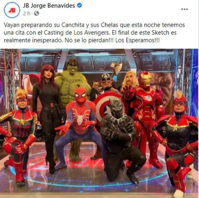Jorge Benavides presenta casting de los Avengers en JB en ATV