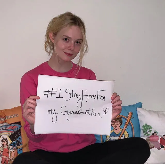 Elle Fanning se unió a la campaña 'Yo me quedo en casa'. (Foto: Instagram)