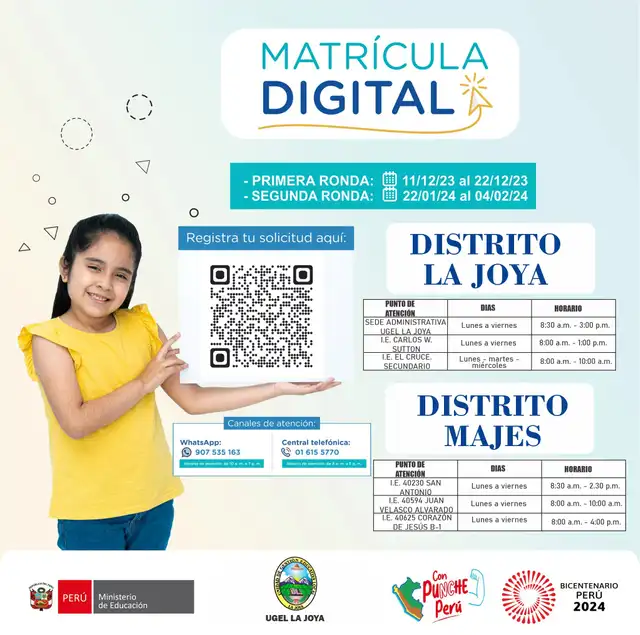 Colegios con matrícula digital. Foto: UGEL La Joya   