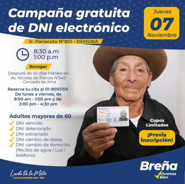  Campaña gratuita de DNI electrónico. Foto: Breña   