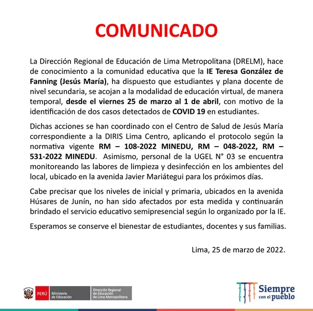 Comunicado DRLEM.