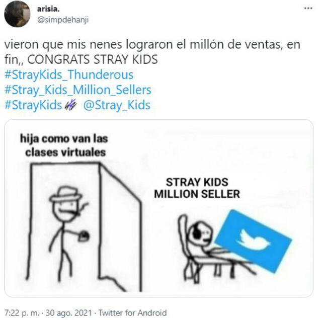 Fans esperaban con ansias el logro de Stray Kids. Foto: captura Twitter