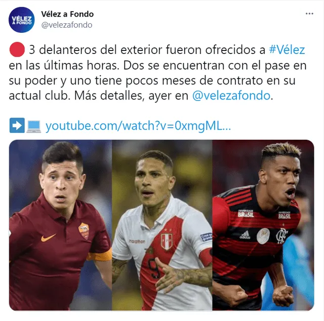 Guerrero podría abandonar el Inter de Porto Alegre y mantenerse en Brasil o partir a la Superliga Argentina. Foto: captura Twitter