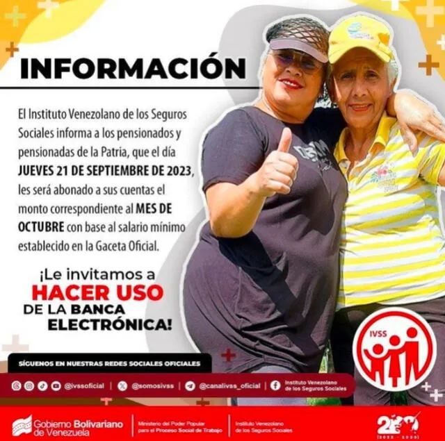 Pago pensión IVSS 2023: últimas noticias del pago del Seguro Social HOY, 25 de septiembre | IVSS Pago | Pensionados IVSS | Cuándo pagan la pensión IVSS octubre | Venezuela