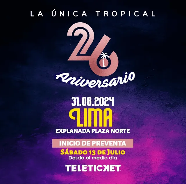 La Única Tropical cumplirá 26 años de creación y lo festejará a lo grande. Foto: Instagram/La Única Tropical   