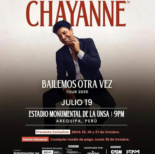 Chayanne vuelve a Arequipa después de varios años de ausencia.   