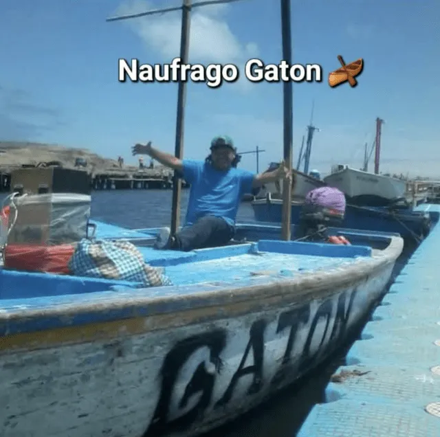 Embarcación 'Gatón' del pescador peruano hallado en Ecuador. Foto: cortesía Embarcación 'Gatón' del pescador peruano hallado en Ecuador. Foto: cortesía