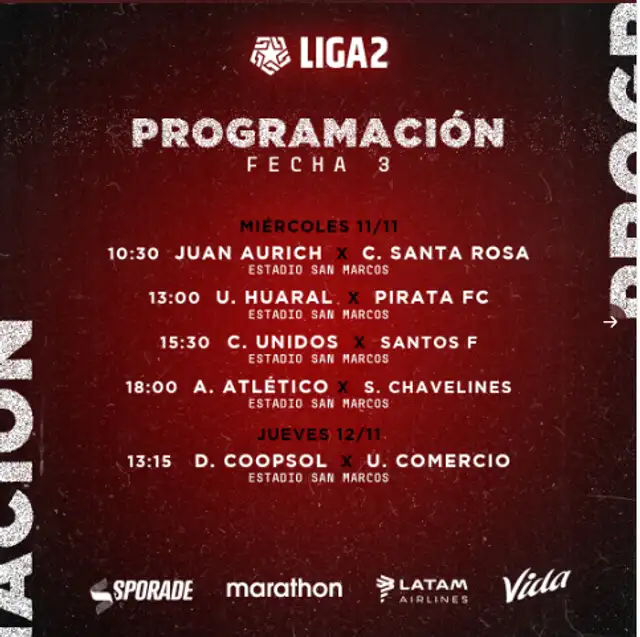 La fecha arrancará con el partido entre Juan Aurich y Santa Rosa. Foto: Liga de fútbol profesional.