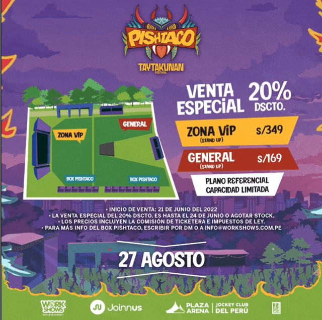 Precios de las entradas para el evento. Foto: captura/ Instagram Taytakunan Festival