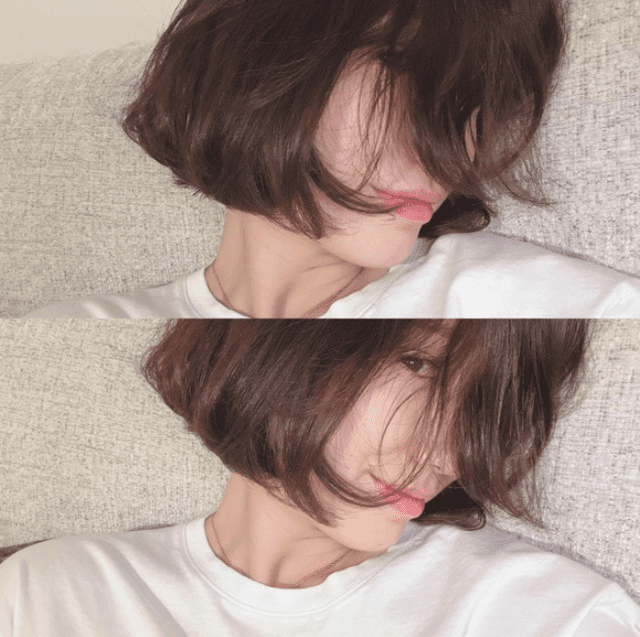 Publicación de Park Shin Hye sobre su cambio de look. Foto: Instagram @ssinz7