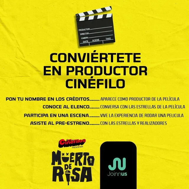 Campaña de apoyo para financiar Muerto de risa, película peruana dirigida por Gonzalo Ladines. Foto: Instagram