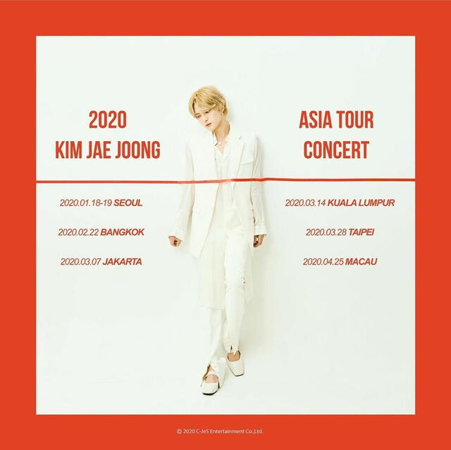 Estas son las fechas y lugares de la próxima gira de conciertos de Kim Jaejoon.