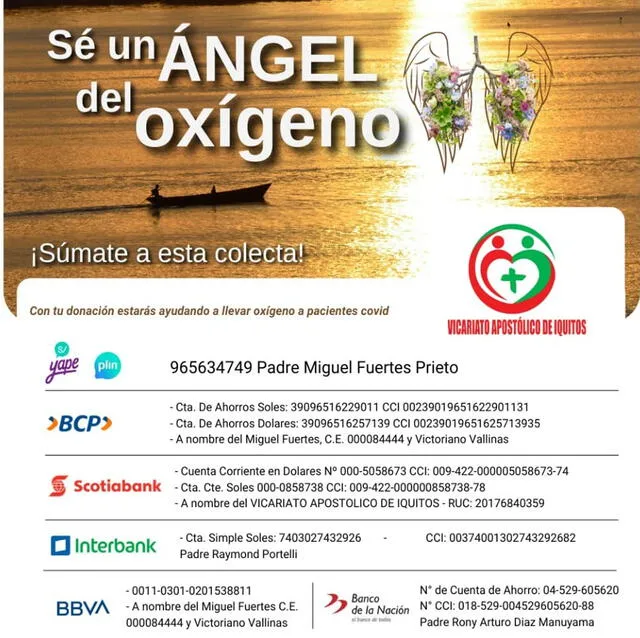 Colecta 'Sé un Ángel del oxígeno'. Foto: Facebook
