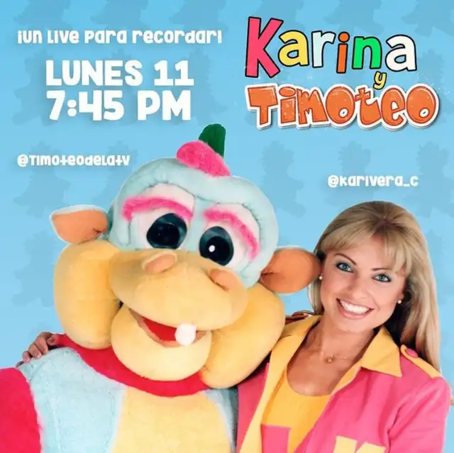 Karina Rivera y Timoteo presentan el evento "Un live para recordar". Foto: Instagram/Karina Rivera