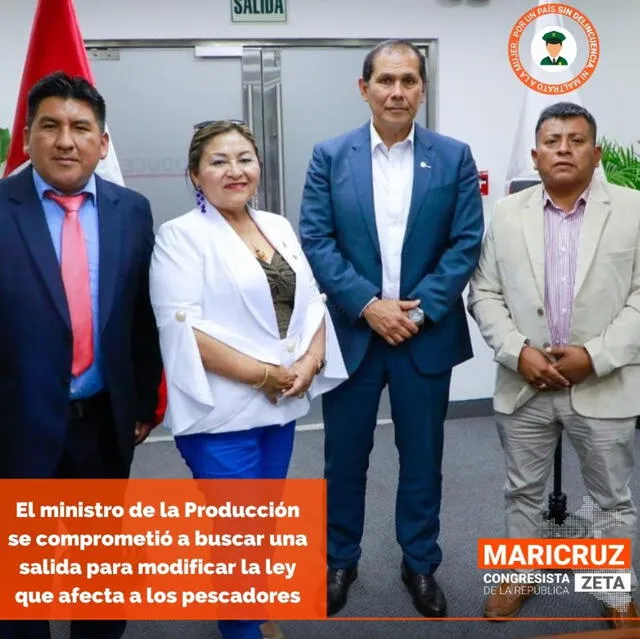 Congresista de Fuerza Popular se reunió con el titular de Produce y supuestos pescadores artesanales.