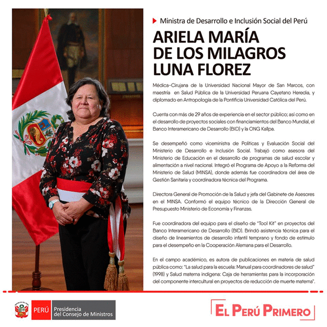 Ariela Luna: perfil de la nueva titular del MIDIS. Foto: Presidencia del Consejo de Ministros.