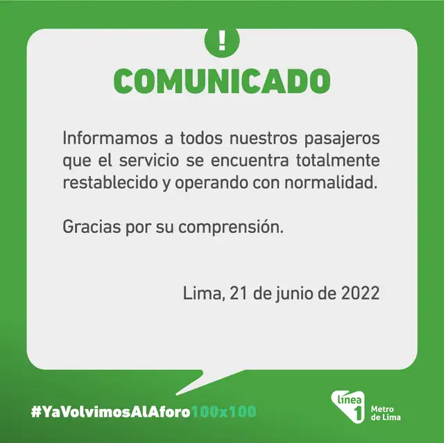 comunicado Línea 1