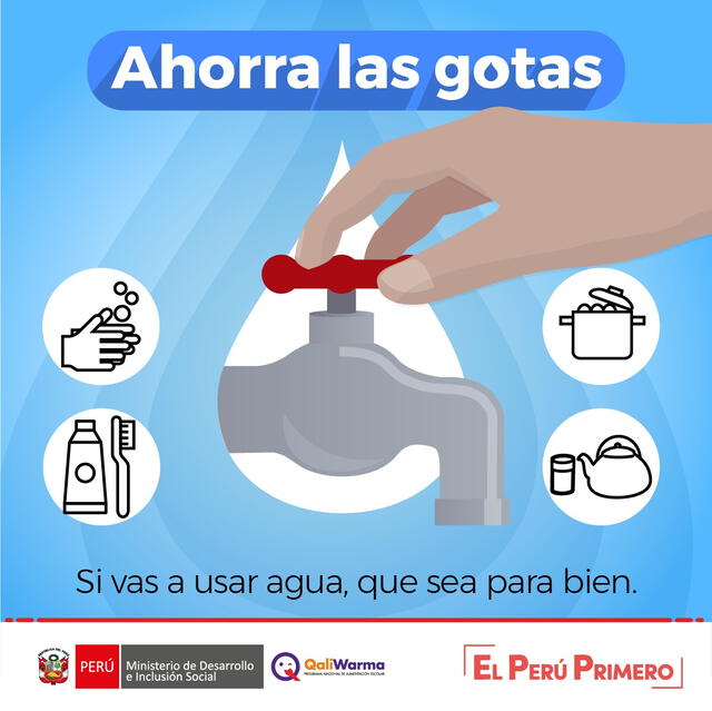  Uso correcto del agua. Foto: @MidisQaliWarma/X<br>  