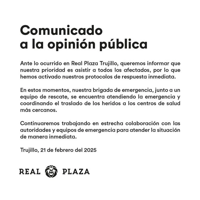  Comunicado de Real Plaza Trujillo   