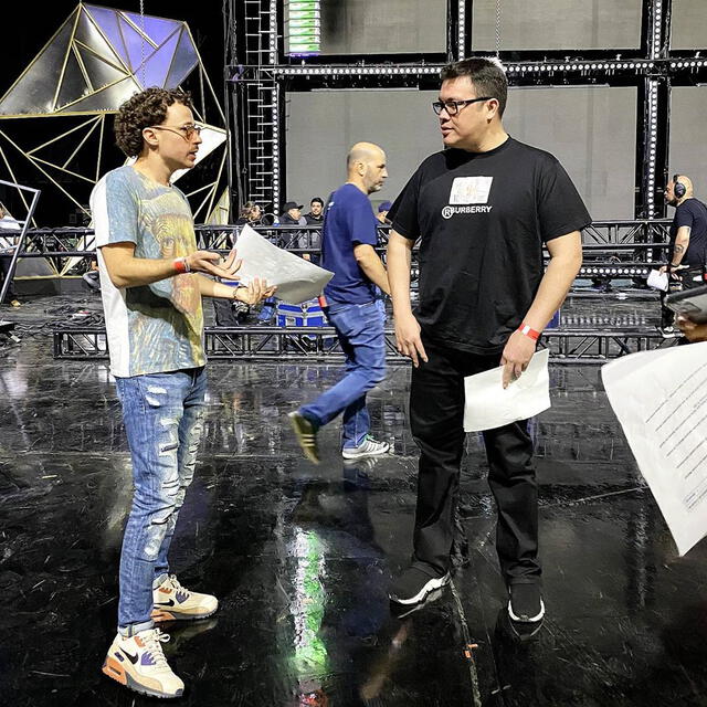 Luisito Comunica y Franco Escamilla preparándose para los Spotify Awards. Foto: Instagram