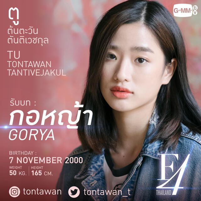 Tu Tontawan como Gorya en  F4 Thailand, drama tailandés inspirado en Hana yori dango (Boys over Flowers o Meteor garden). Créditos: GMMTV