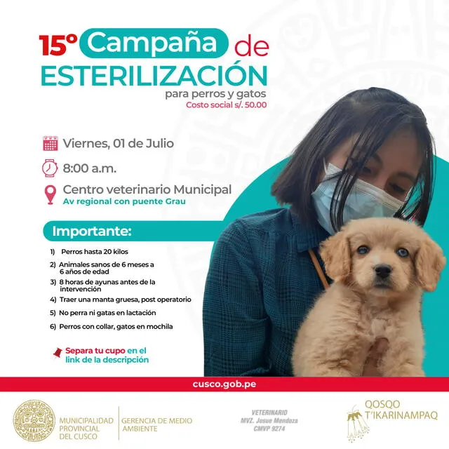 Campaña de esterilización. Foto: Municipalidad de Cusco