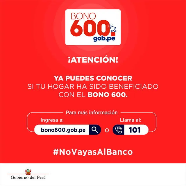 Ya se puede consultar si se es beneficiario del Bono 600 en la plataforma oficial. Foto: MidisPeru/Twitter