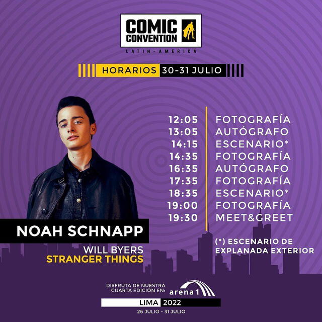 Noah Schnapp en Comic Convention Lima 2022. Foto: Comic Convention Lima 2022