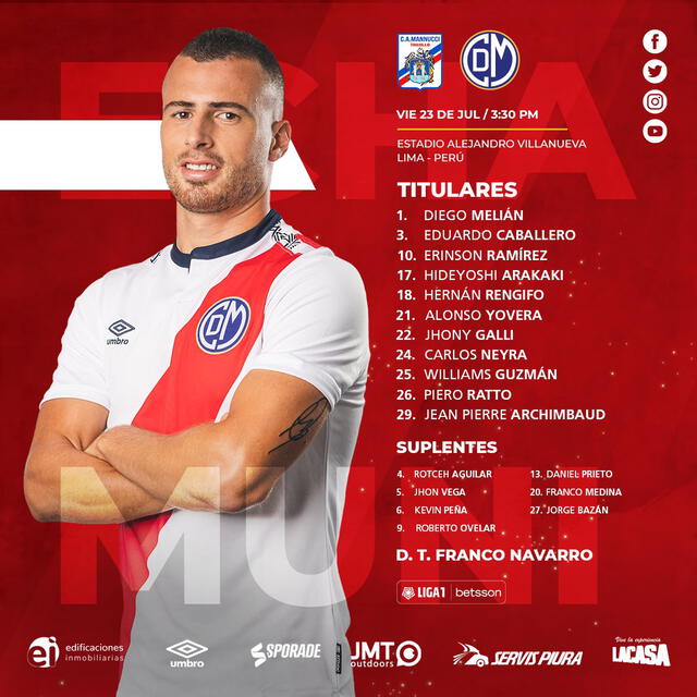 Once de Deportivo Municipal frente a Mannucci