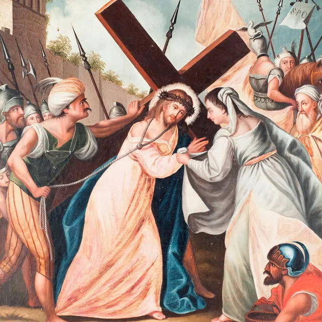 Sexta estación: La Verónica enjuga el rostro de Jesús. Foto: Duomo di S. Biaggio