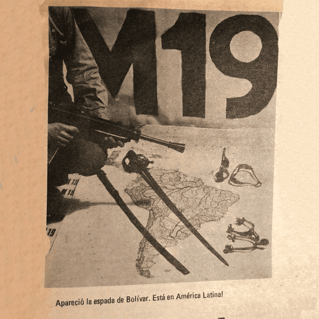 Publicación del M-19 en la que se atribuyen el robo del arma