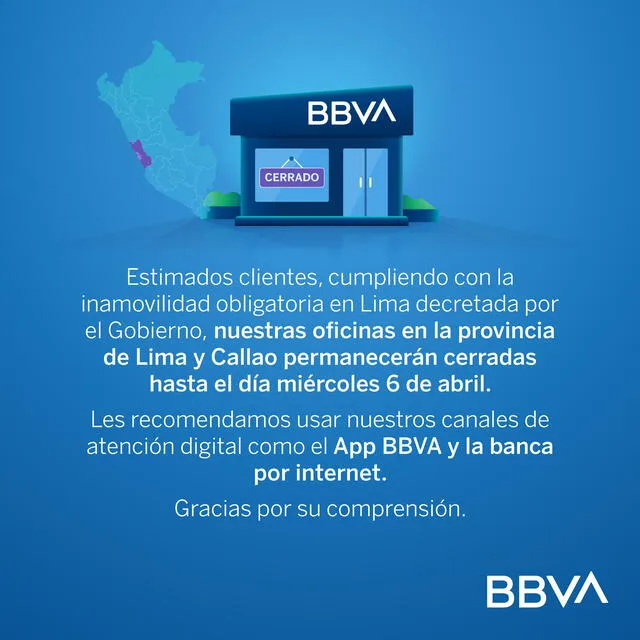 Comunicado BBVA. Foto: BBVA